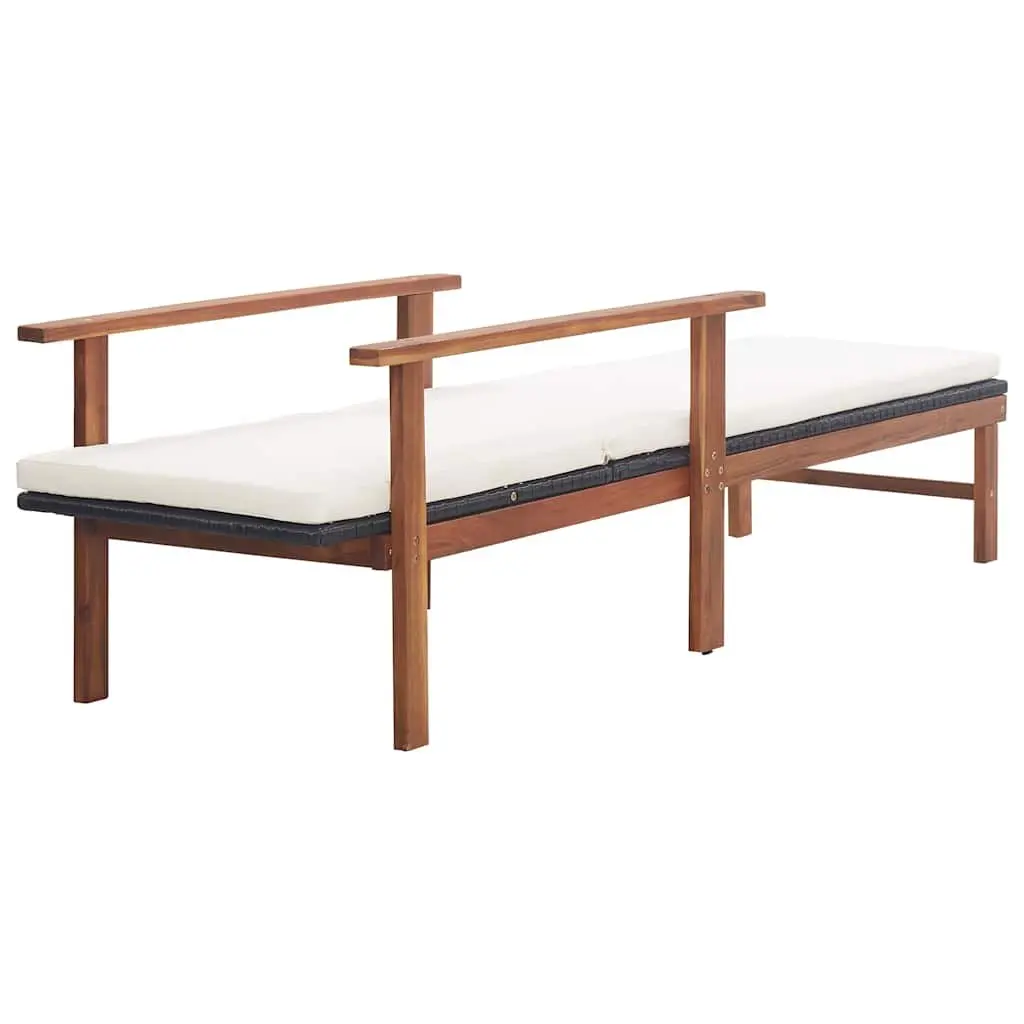 Sun Lounger with Cushion for Patio Use