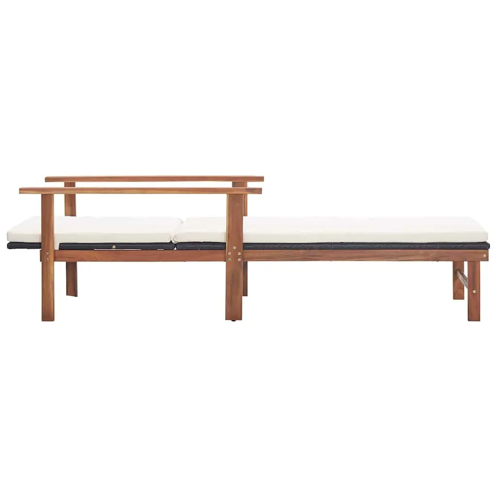 Sun Lounger with Cushion for Patio Use