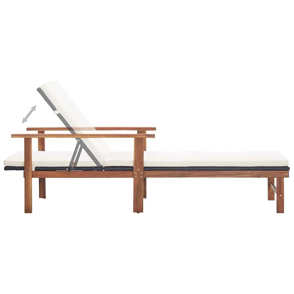 Sun Lounger with Cushion for Patio Use