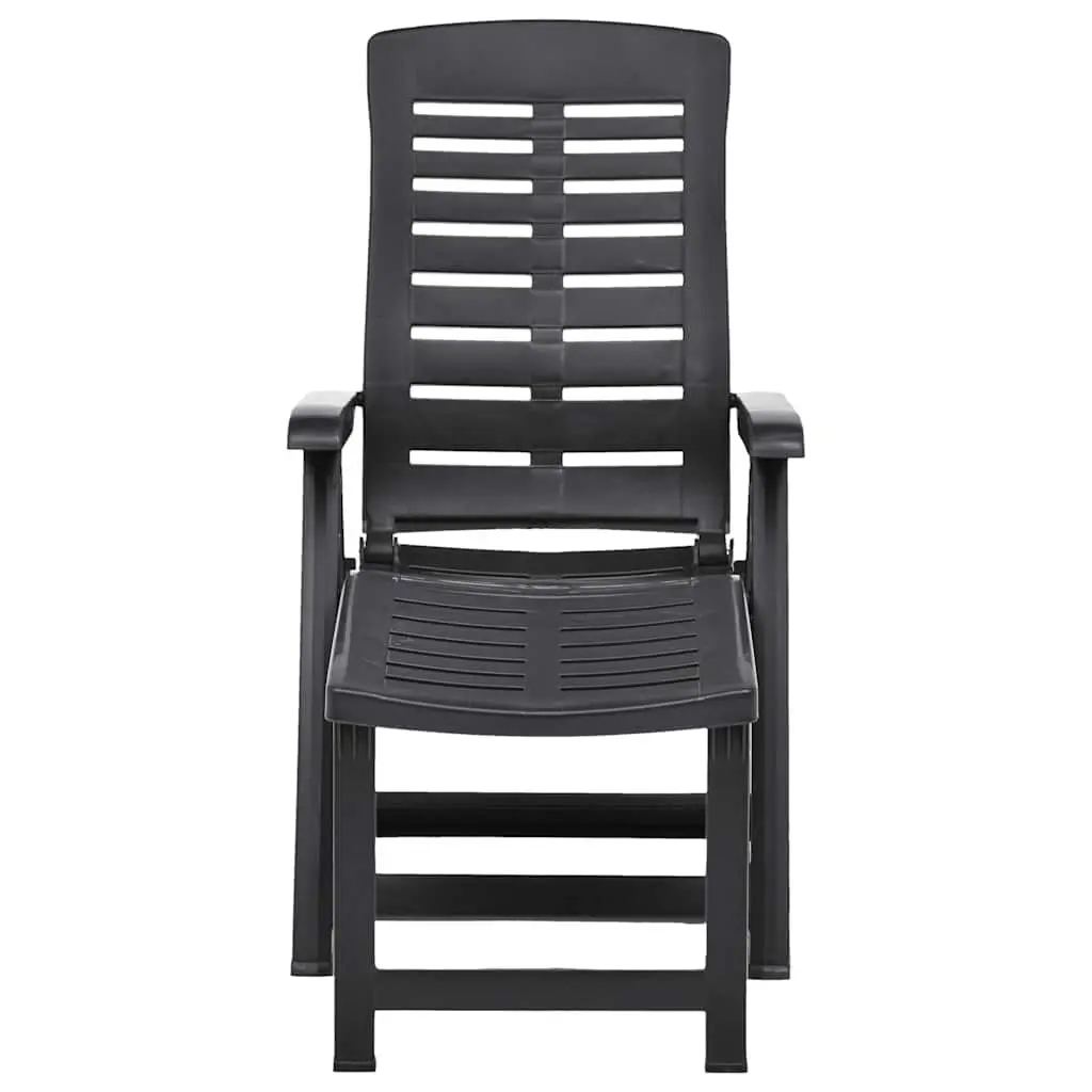 Folding Lounger Lightweight Plastic Adjustable Backrest Portable Outdoor Garden Patio Anthracite