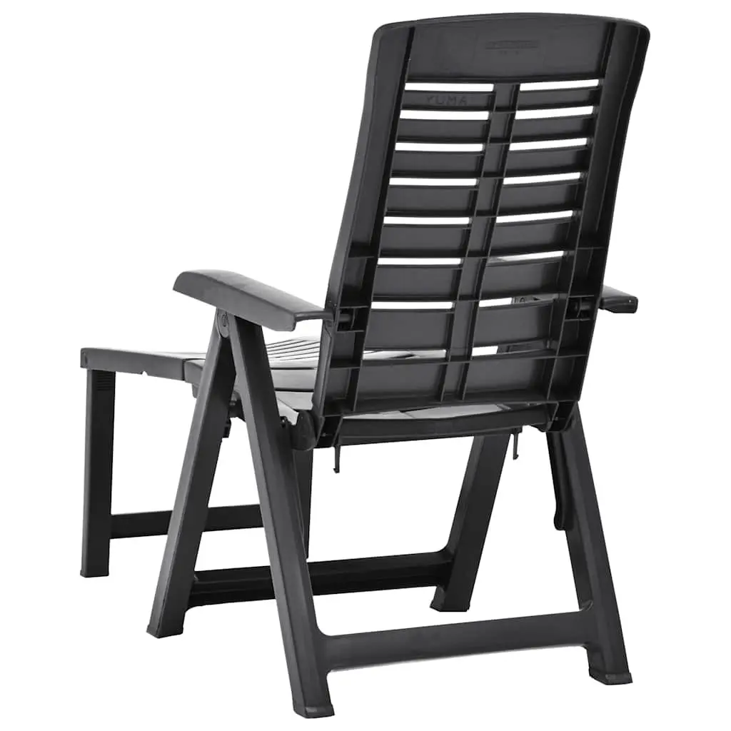 Folding Lounger Lightweight Plastic Adjustable Backrest Portable Outdoor Garden Patio Anthracite