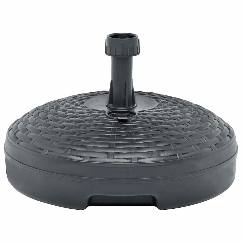Umbrella Base Fillable with Water or Sand 20L Weather-Resistant Plastic Rattan Pattern Anthracite