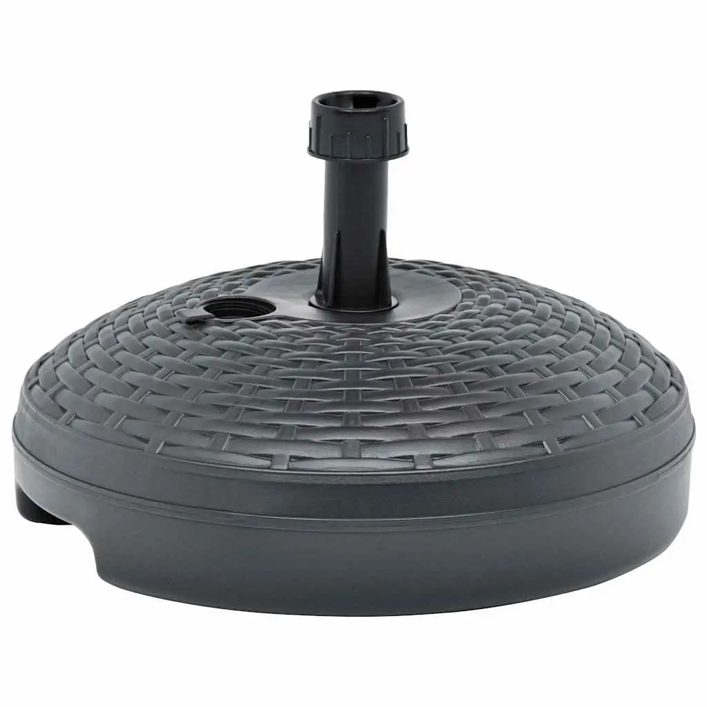 Umbrella Base Fillable with Water or Sand 20L Weather-Resistant Plastic Rattan Pattern Anthracite
