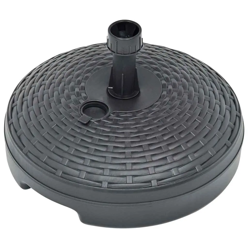 Umbrella Base Fillable with Water or Sand 20L Weather-Resistant Plastic Rattan Pattern Anthracite