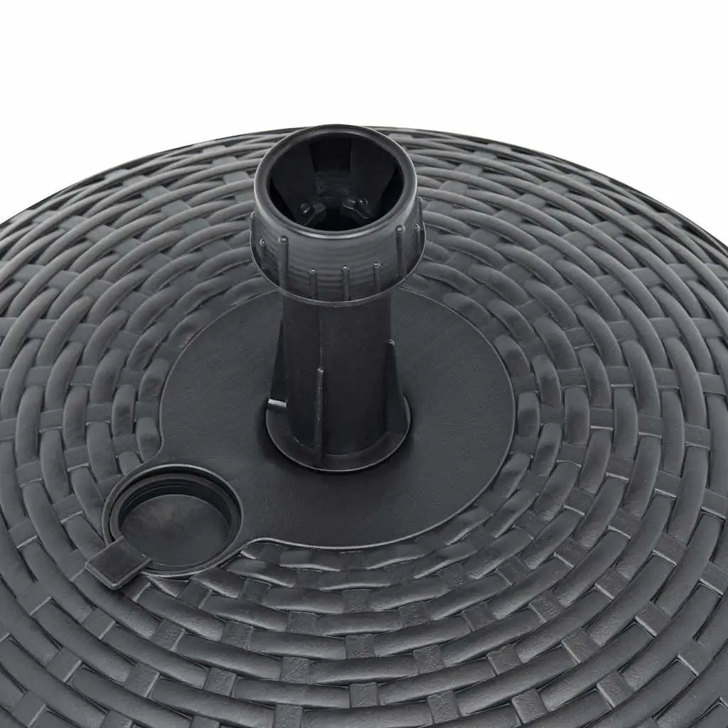 Umbrella Base Fillable with Water or Sand 20L Weather-Resistant Plastic Rattan Pattern Anthracite