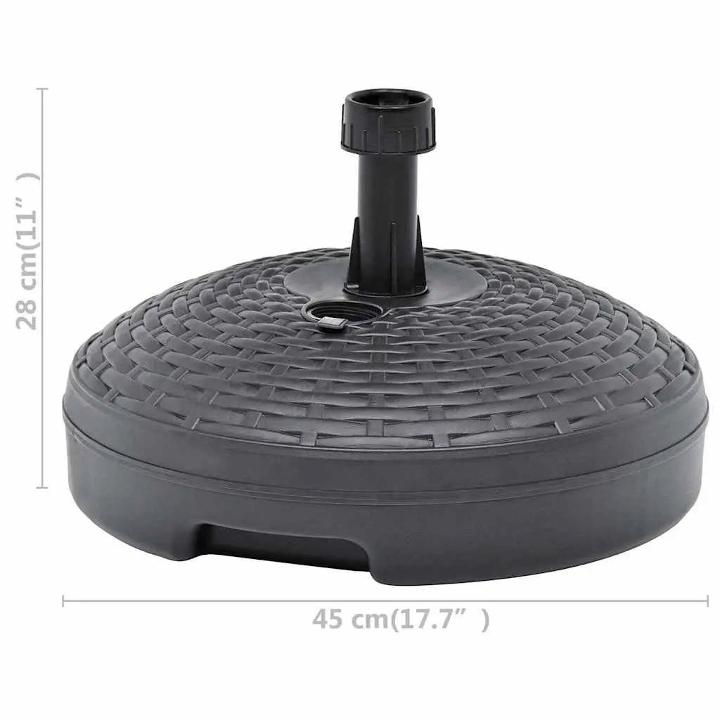 Umbrella Base Fillable with Water or Sand 20L Weather-Resistant Plastic Rattan Pattern Anthracite