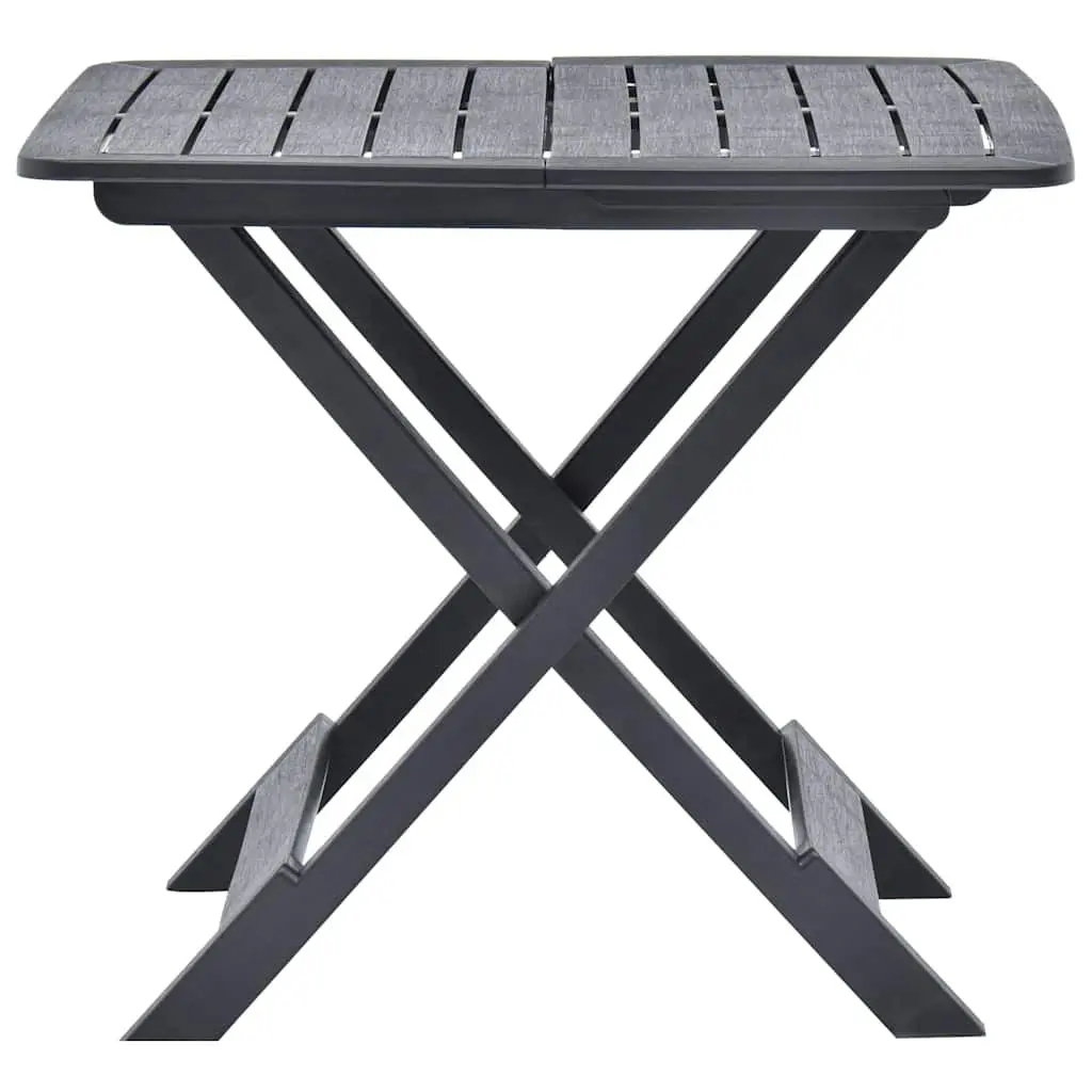 Folding Garden Table Weather-Resistant Plastic 79 x 72 x 70 cm Anthracite