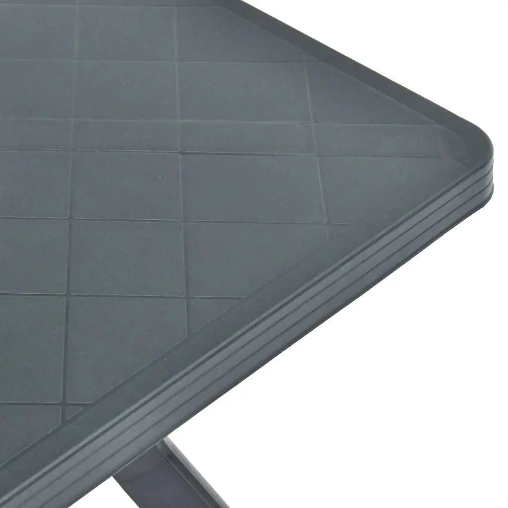 Bistro Table Outdoor Plastic 70x70x72cm Anthracite Weather Resistant Lightweight Maintenance Free