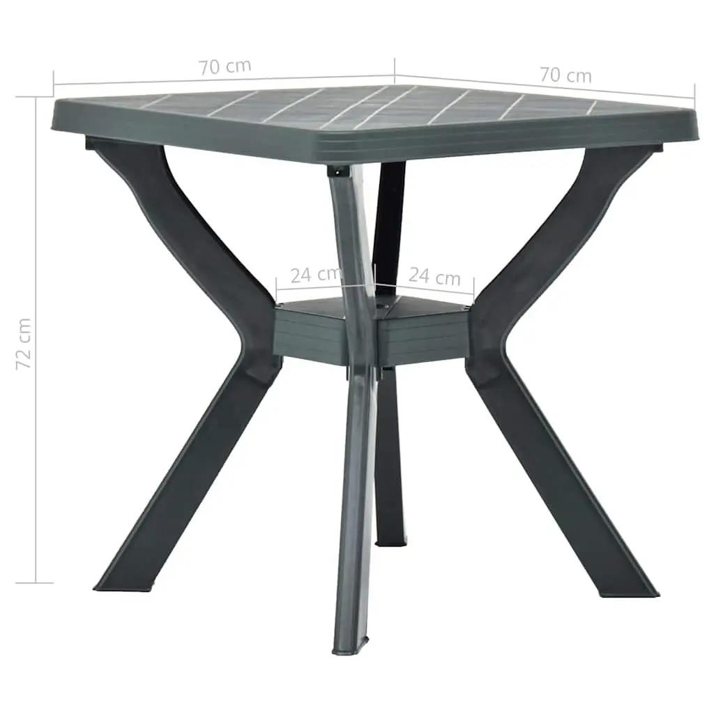Bistro Table Outdoor Plastic 70x70x72cm Anthracite Weather Resistant Lightweight Maintenance Free