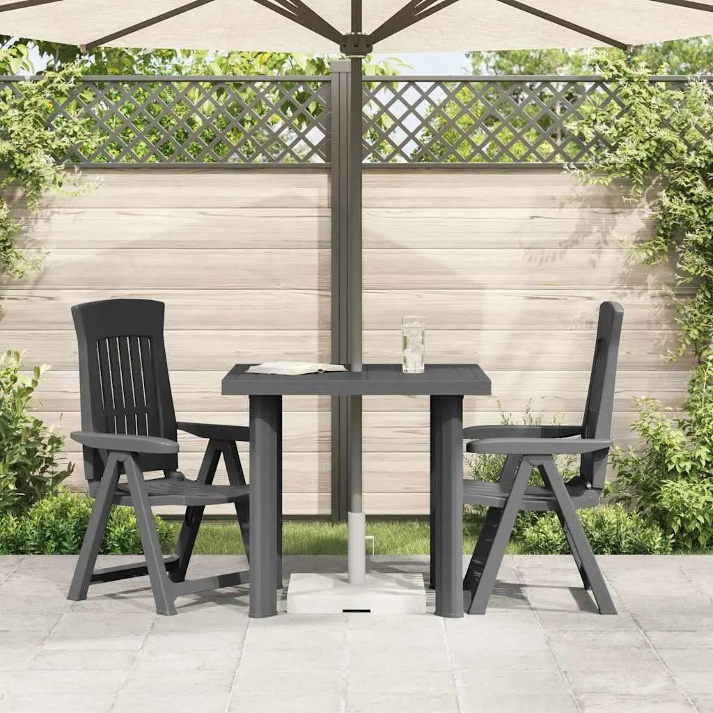 Garden Table Anthracite Outdoor Dining Patio Furniture Lightweight Plastic