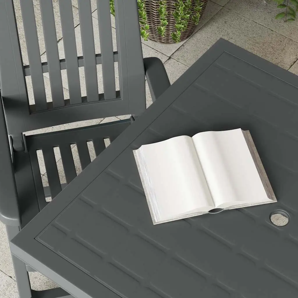 Garden Table Anthracite Outdoor Dining Patio Furniture Lightweight Plastic