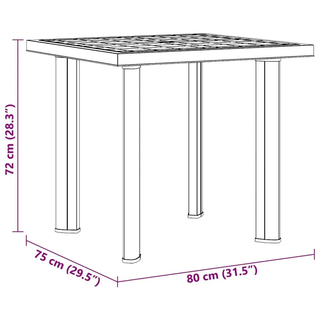 Garden Table Anthracite Outdoor Dining Patio Furniture Lightweight Plastic