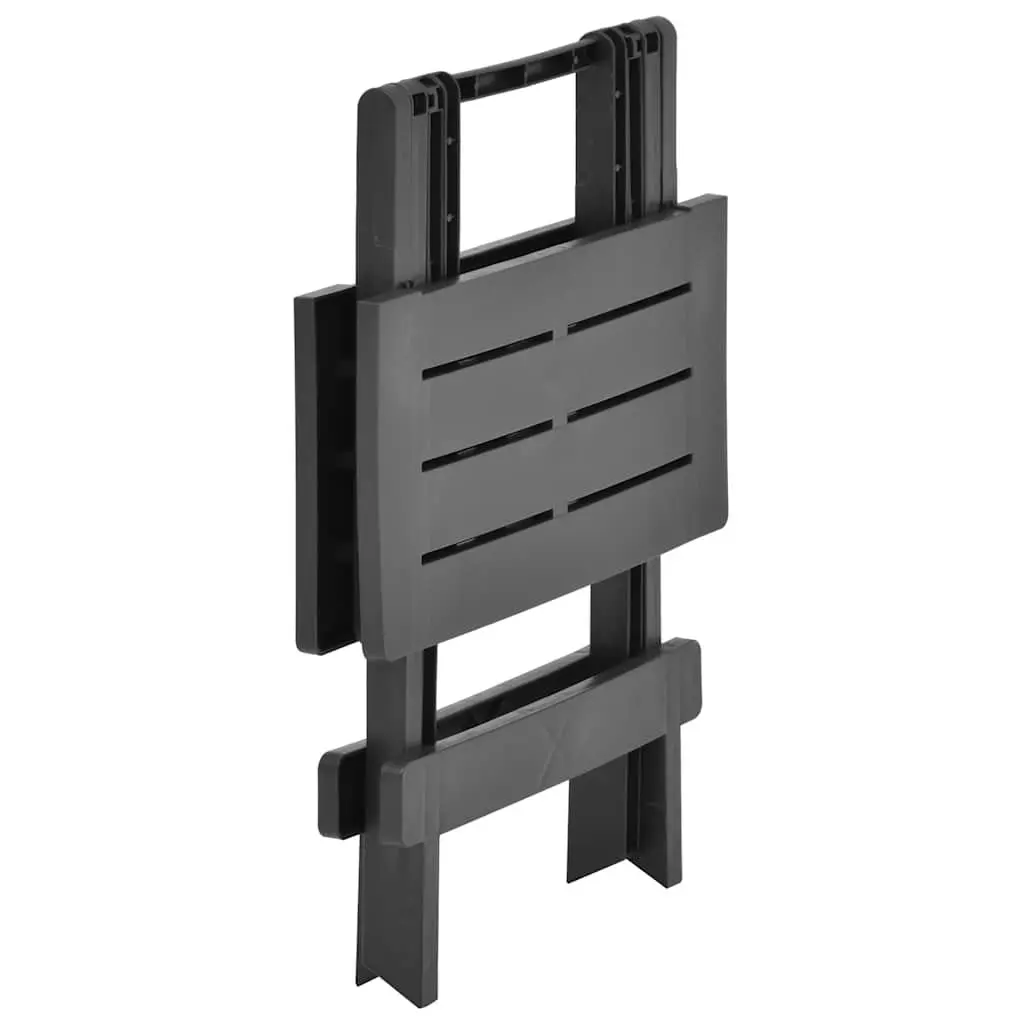 Folding Garden Table Anthracite Outdoor Patio Furniture Slatted Design Portable