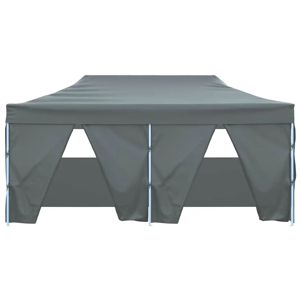 Folding Party Tent 3x6m UV Water Resistant Roof Steel Frame Anthracite with 4 Sidewalls