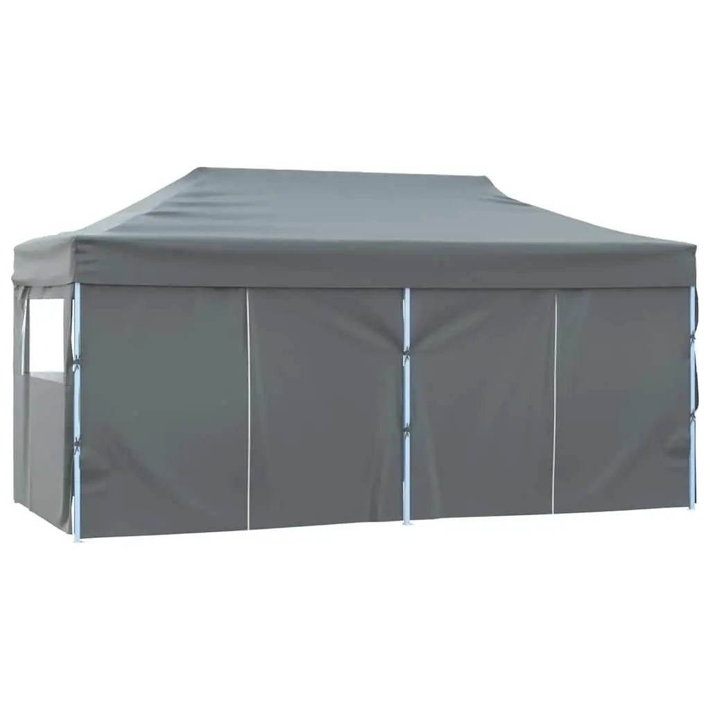 Folding Party Tent 3x6m UV Water Resistant Roof Steel Frame Anthracite with 4 Sidewalls