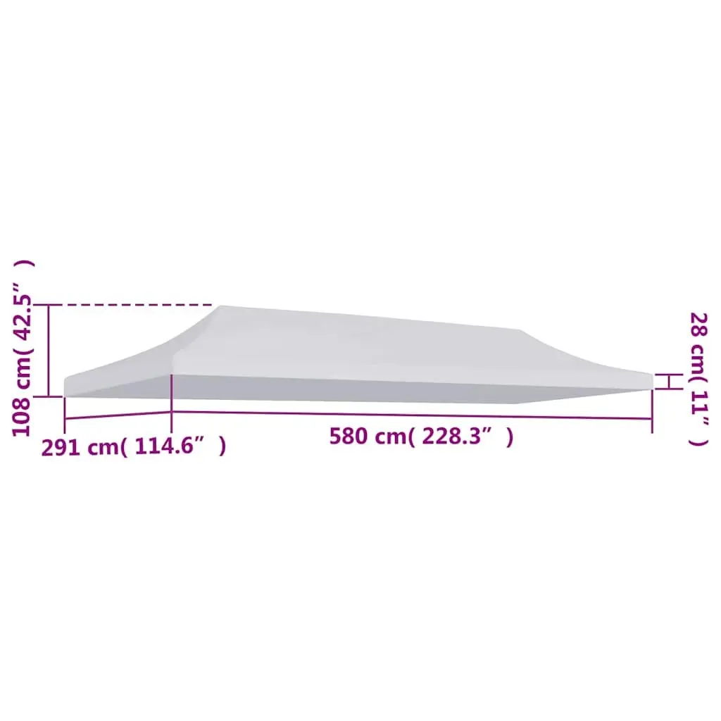 Replacement Canopy Top White UV Weather Resistant 3x6m Oxford Fabric Party Tent Roof Outdoor Marquee Cover