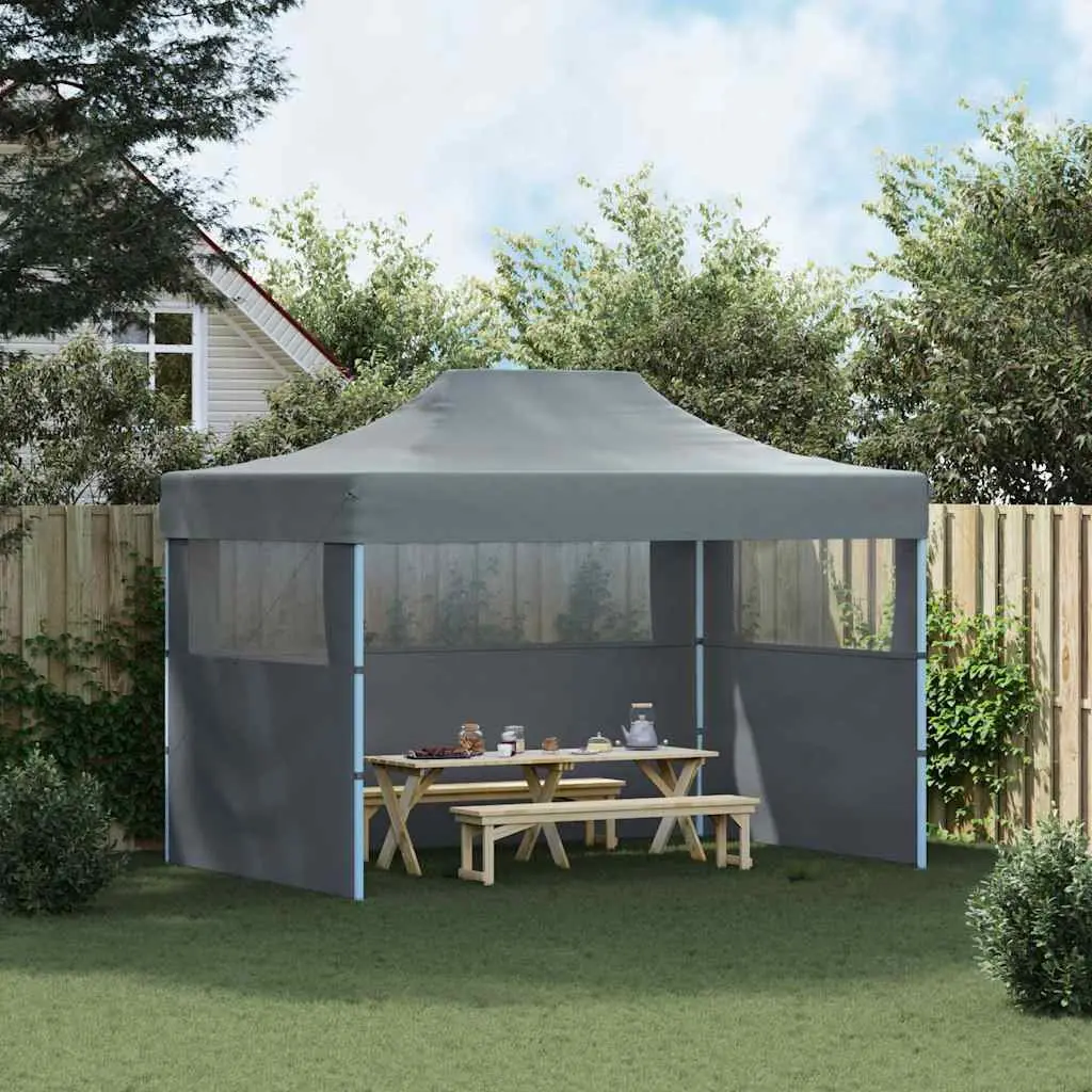 Folding Party Tent 3x4m UV Water Resistant Oxford Fabric Anthracite with 3 Sidewalls
