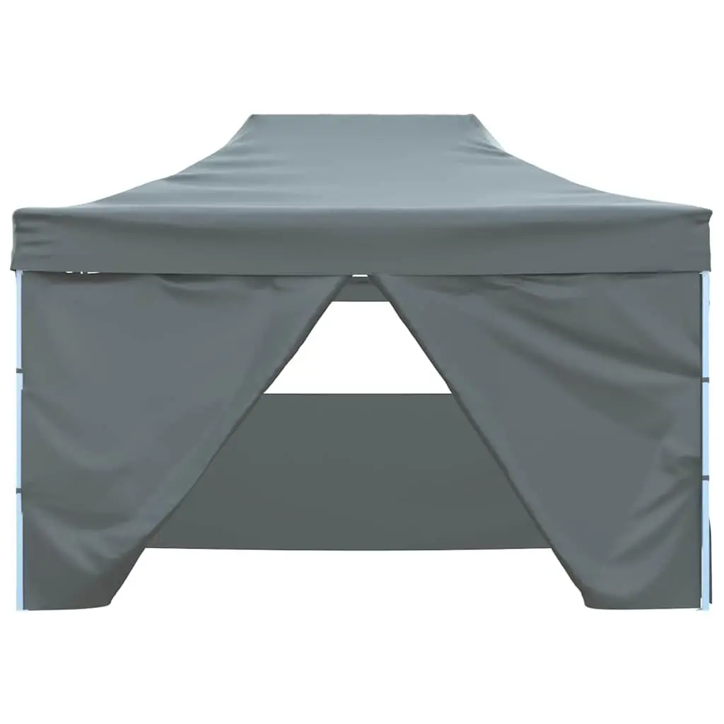 Folding Party Tent 3x4m Outdoor Canopy 4 Sidewalls UV Water Resistant Steel Frame Anthracite