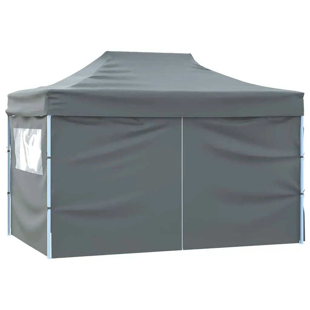 Folding Party Tent 3x4m Outdoor Canopy 4 Sidewalls UV Water Resistant Steel Frame Anthracite