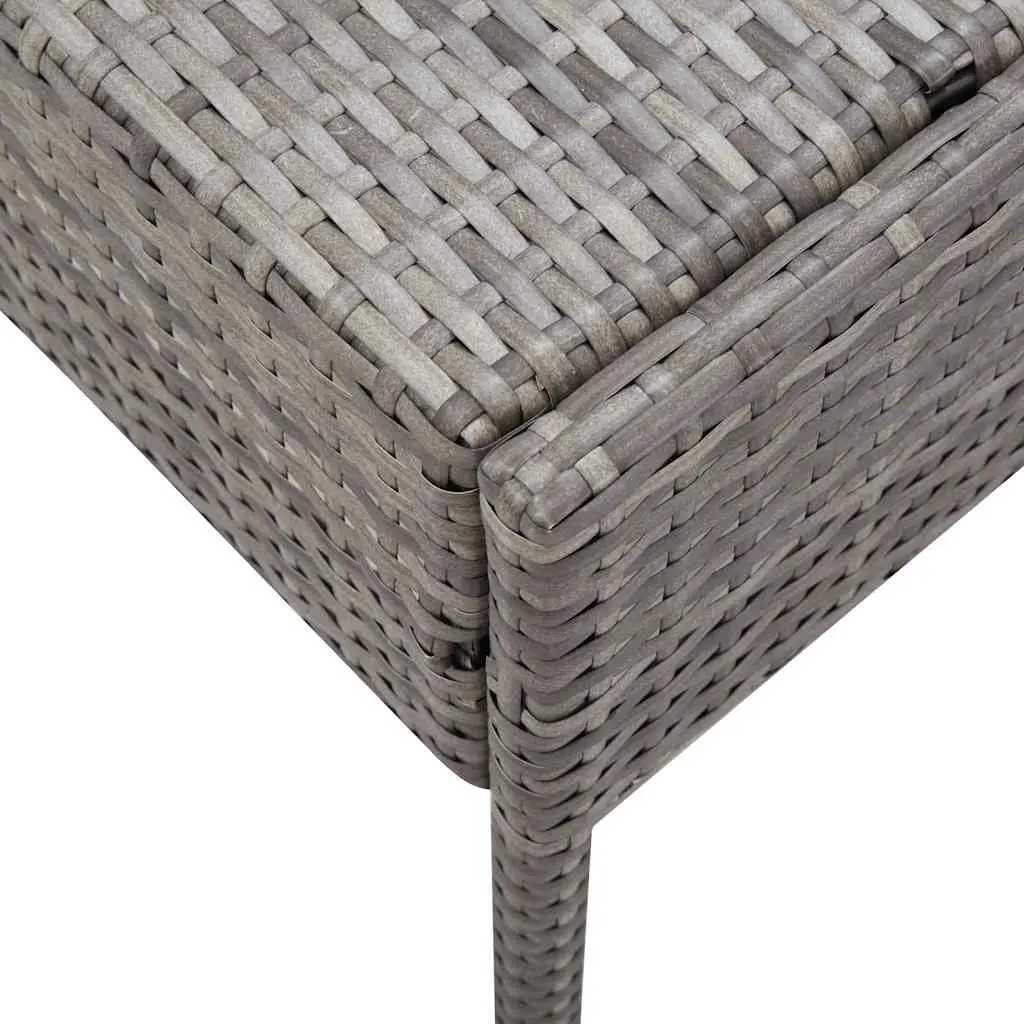 Modular Lounge Set Outdoor Furniture Grey Rattan 6 Piece with Cushions and Powder-Coated Steel Frame