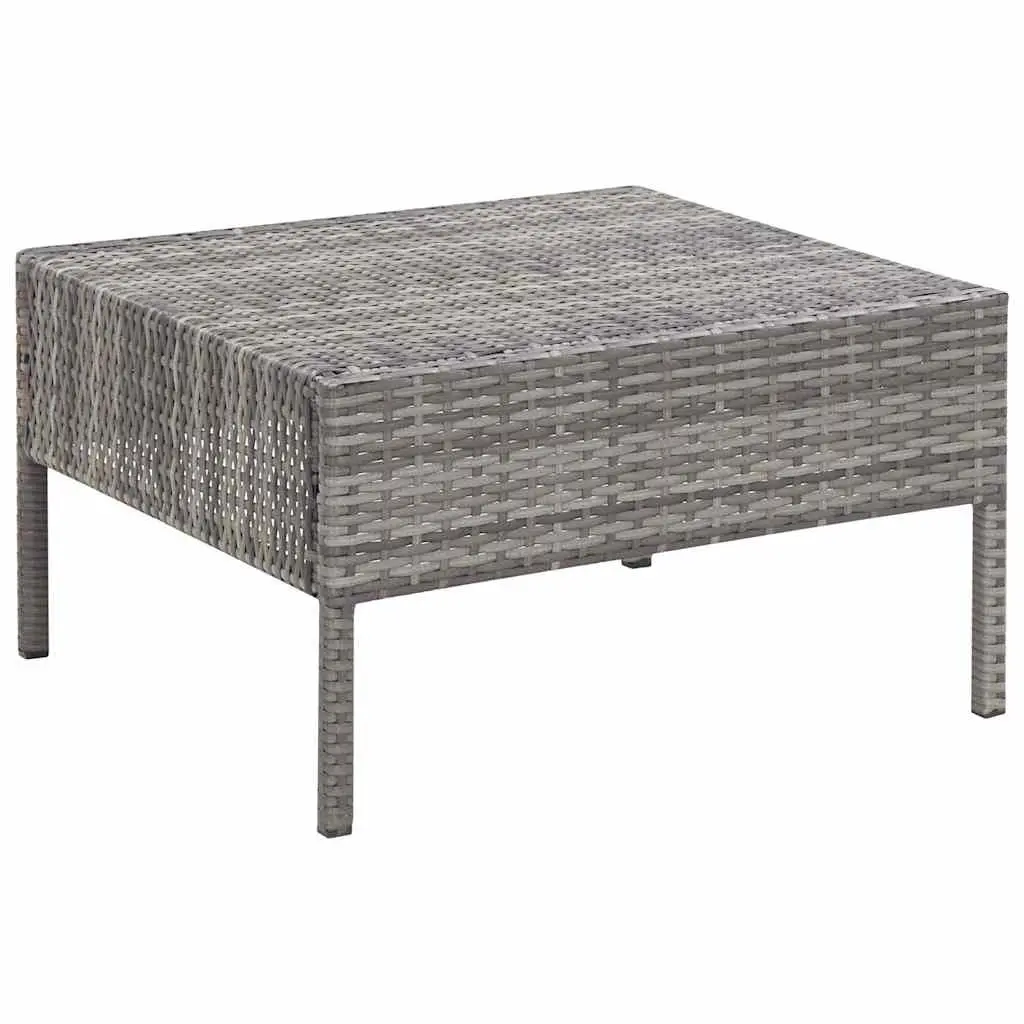 Modular Lounge Set Outdoor Furniture Grey Rattan 6 Piece with Cushions and Powder-Coated Steel Frame