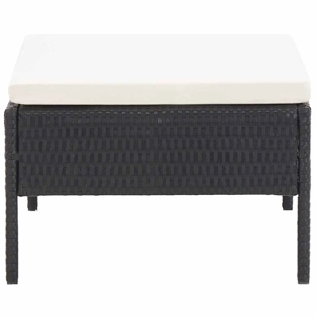 Garden Lounge Set Modular PE Rattan 6 Piece Outdoor Furniture Black