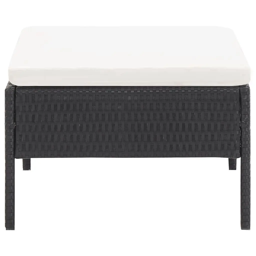 3 Piece Outdoor Lounge Set PE Rattan Black with Cushions