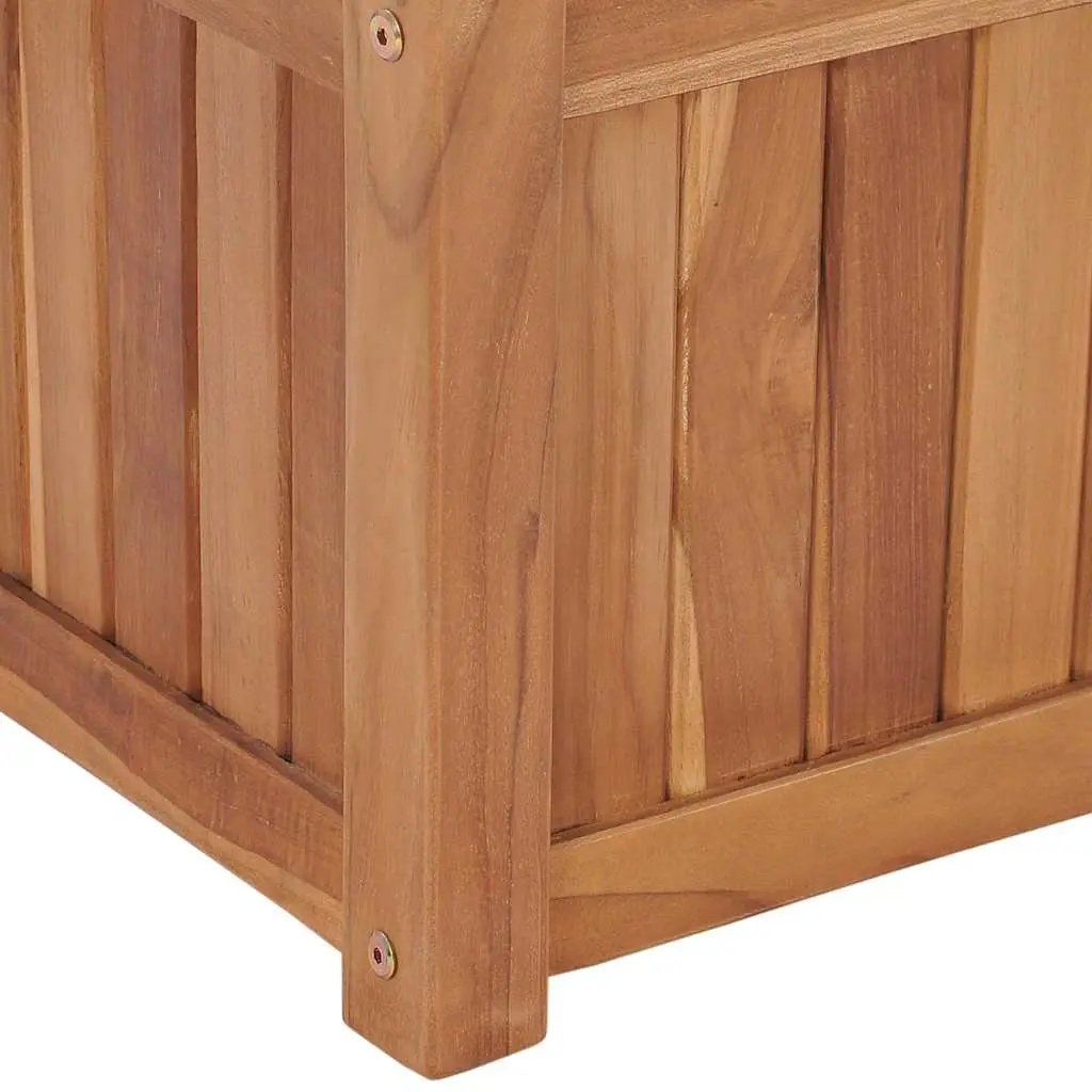 Outdoor Wooden Planter Box Raised Bed 30x30x30cm Brown Solid Teak Wood Durable Weather Resistant Easy to Assemble