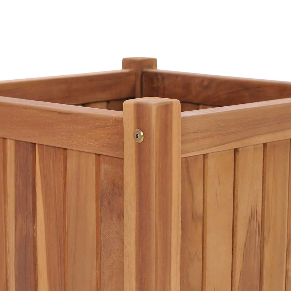 Teak Wood Raised Garden Bed Planter 40x40x40 cm Brown Durable Outdoor Box