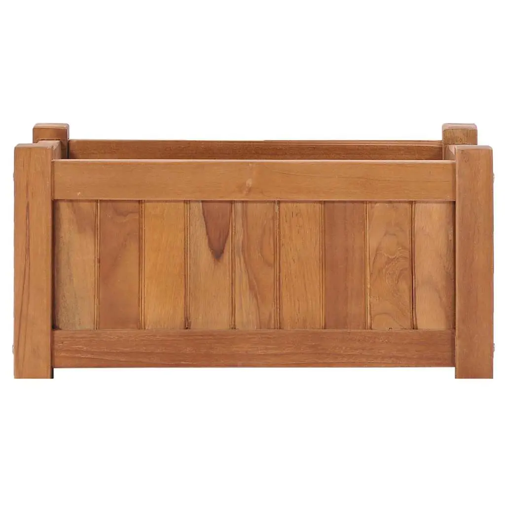 Raised Bed Planter Outdoor Solid Teak Wood 50x25x25 cm Brown for Garden Patio Balcony