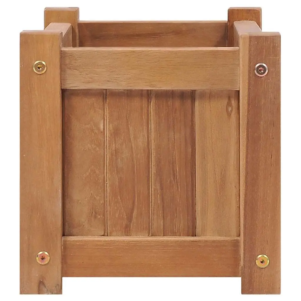 Raised Bed Planter Outdoor Solid Teak Wood 50x25x25 cm Brown for Garden Patio Balcony