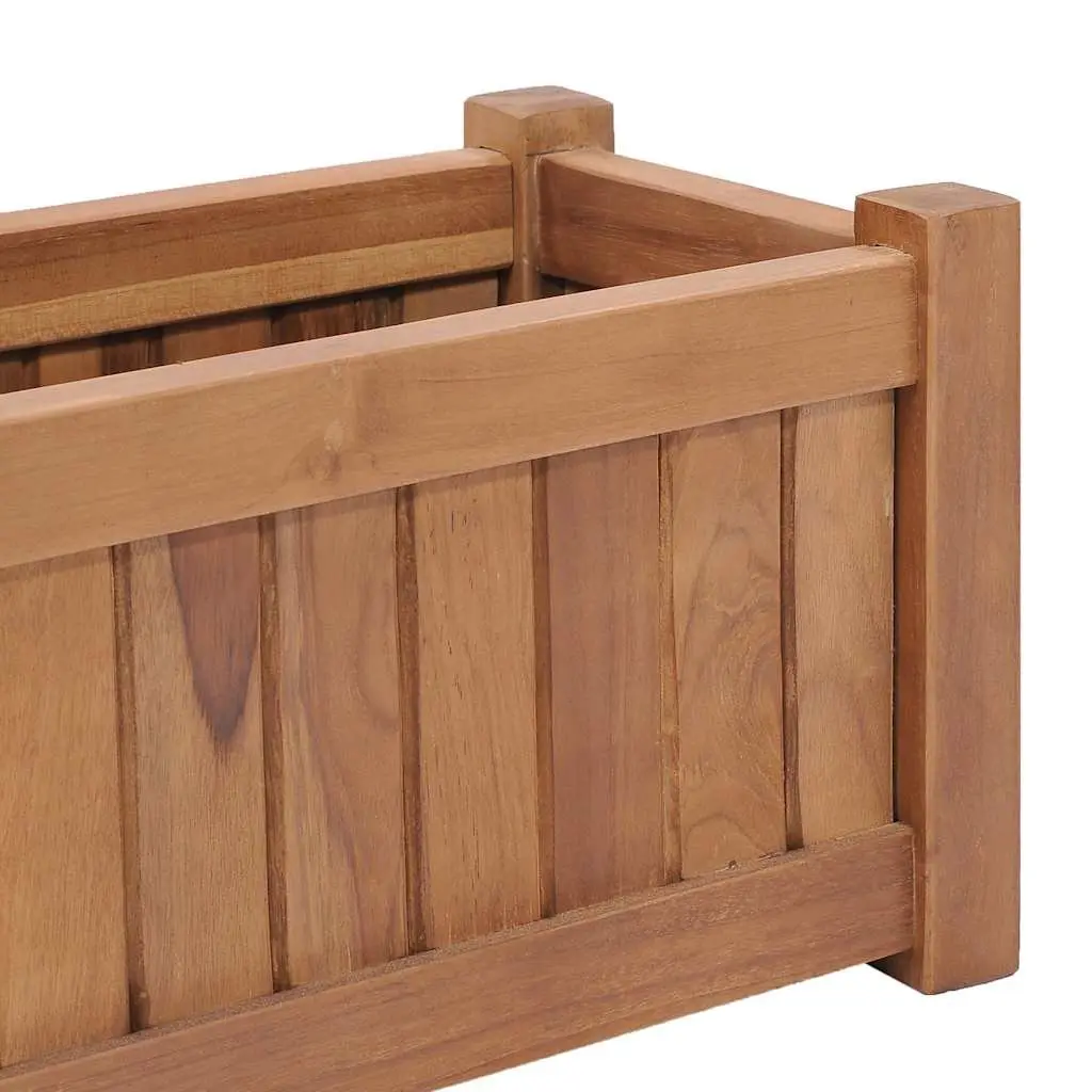 Raised Bed Planter Outdoor Solid Teak Wood 50x25x25 cm Brown for Garden Patio Balcony