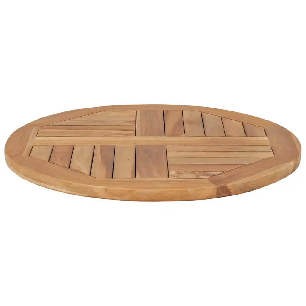 Round Teak Wood Dining Table Top 60cm Diameter Smooth Sanded Brown for Restaurant Cafe
