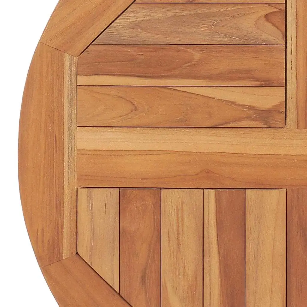 Round Teak Wood Dining Table Top 60cm Diameter Smooth Sanded Brown for Restaurant Cafe