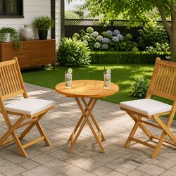 Round Solid Teak Wood Table Top 70cm Diameter 2.5cm Thick Dining Kitchen