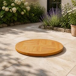 Versatile Round Teak Table Top for Home and Dining