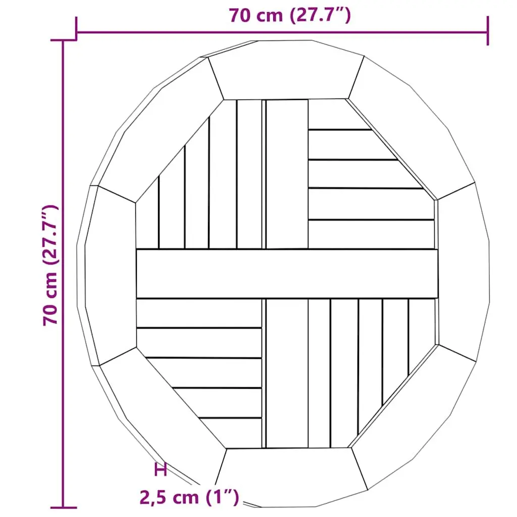 Round Teak Table Top for Home and Dining