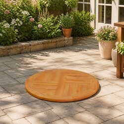 Versatile 80cm Round Teak Table Top for Dining Spaces