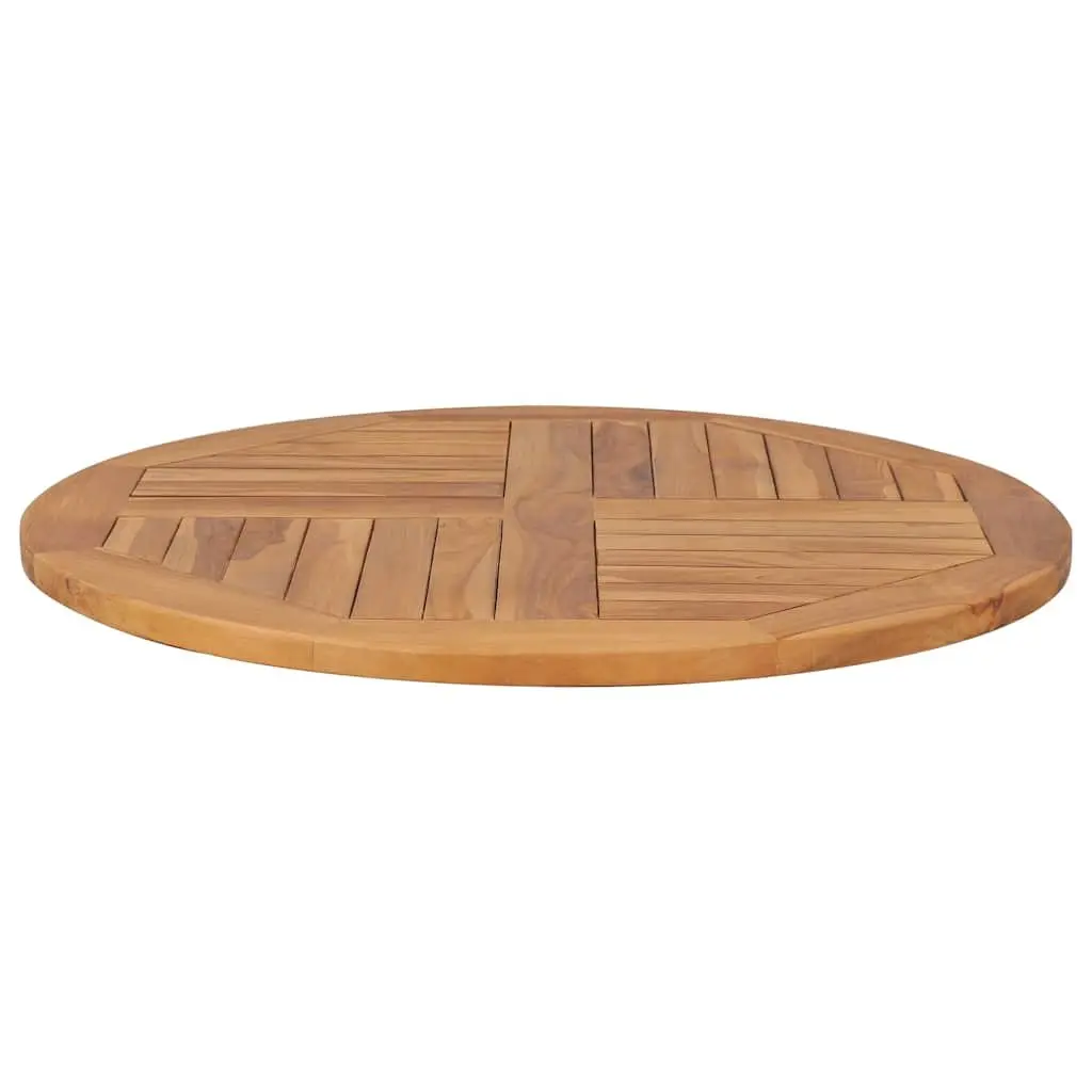Round Table Top Solid Teak Wood Brown 80cm Diameter for Home Dining Restaurant Cafe