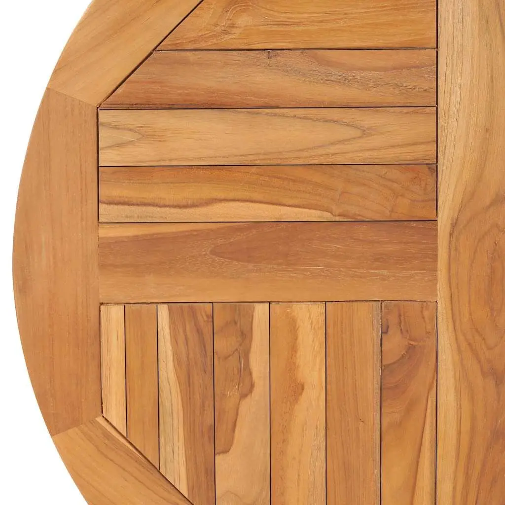 Round Table Top Solid Teak Wood Brown 80cm Diameter for Home Dining Restaurant Cafe