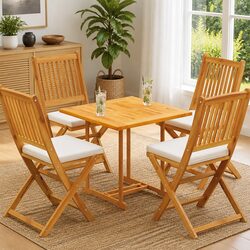 Solid Teak Wood Table Top 70x70cm Brown Dining Kitchen Furniture Tabletop