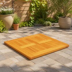 Practical Solid Teak Table Top for Home and Commercial Use