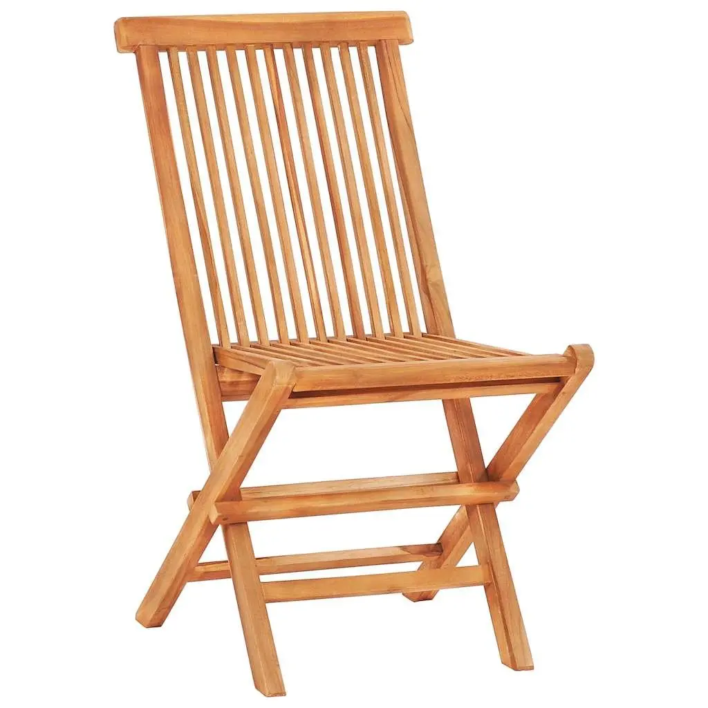 3 Piece Folding Bistro Set Solid Teak Wood Brown Outdoor Garden Patio Furniture