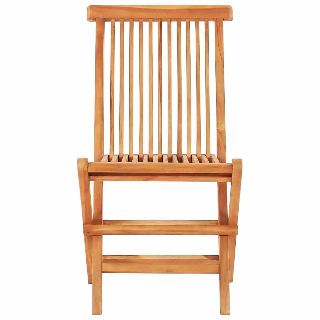 3 Piece Folding Bistro Set Solid Teak Wood Brown Outdoor Garden Patio Furniture
