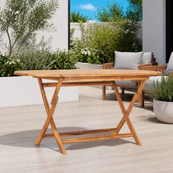 Versatile Folding Teak Dining Table for Indoor and Outdoor Use