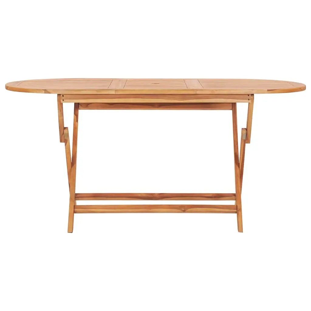 Folding Dining Table Solid Teak Wood 160x80cm Brown Outdoor Garden Patio Furniture