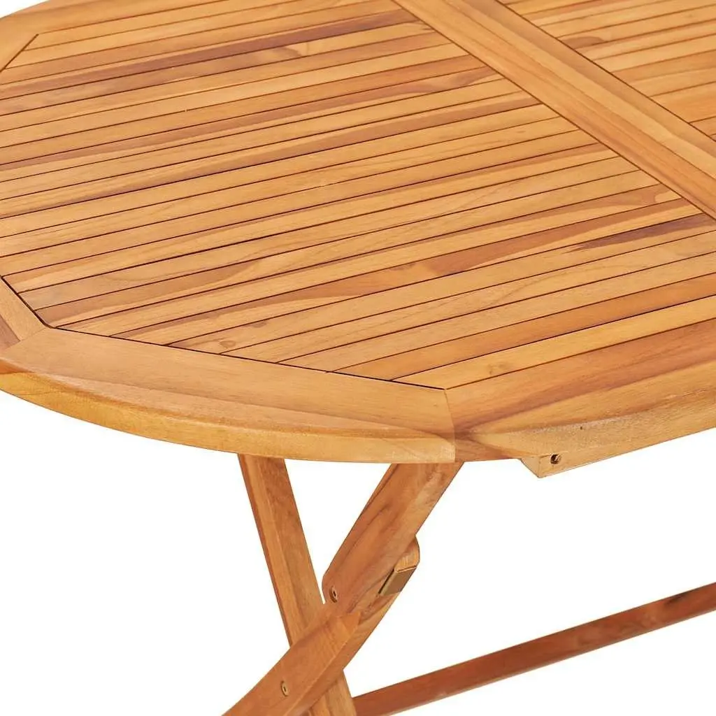 Folding Dining Table Solid Teak Wood 160x80cm Brown Outdoor Garden Patio Furniture