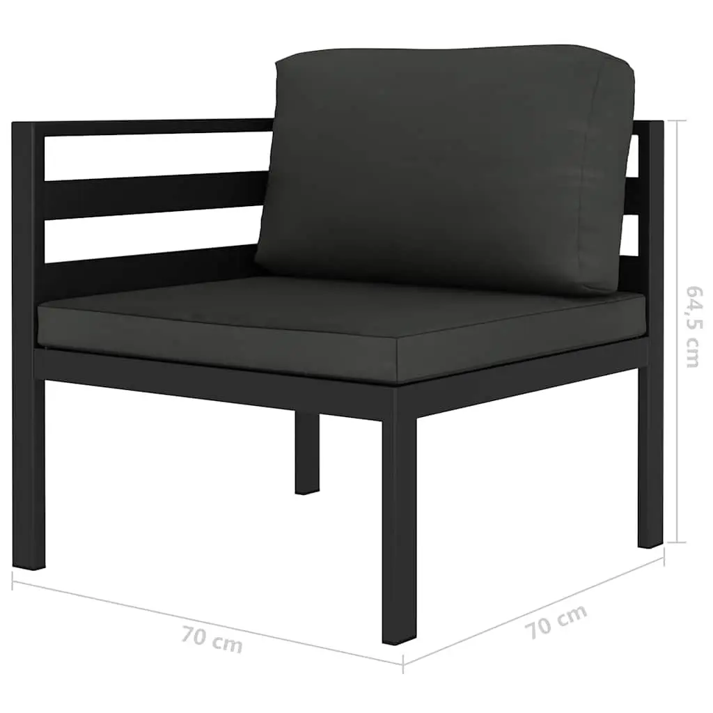 2 Piece Garden Sofa Set Aluminium Frame Anthracite with Cushions