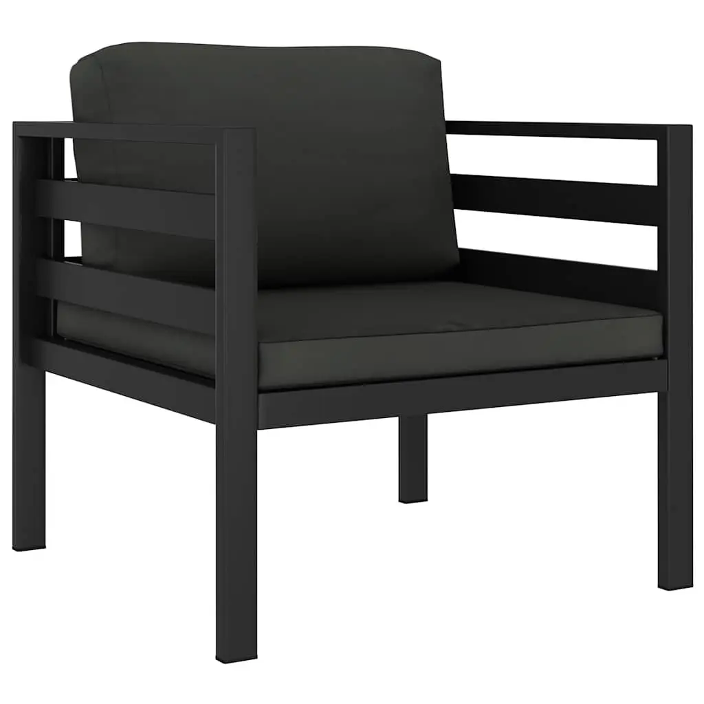 Single Sofa Aluminium Anthracite Modular Indoor Outdoor Seating with Cushions