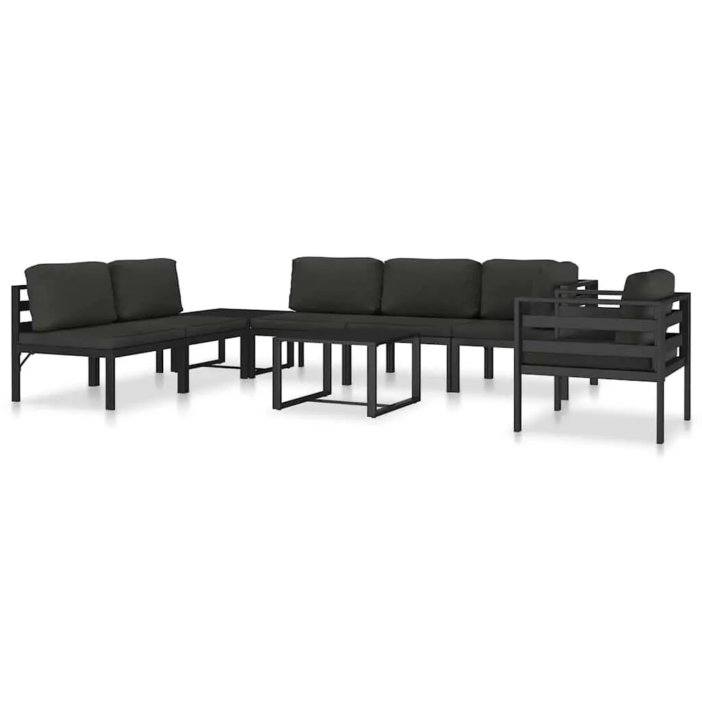 Single Sofa Aluminium Anthracite Modular Indoor Outdoor Seating with Cushions